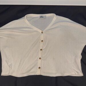White hollister cropped sweater